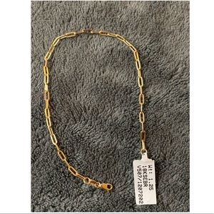 New 18k Solid Gold Paperclip Bracelet